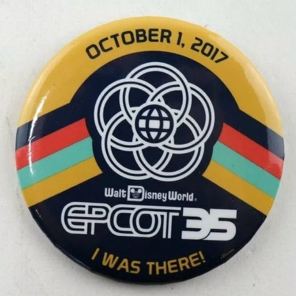 🔴 Walt Disney World Epcot 35th Anniversary Button Pin 2017 WDW “I WAS THERE” EUC - Picture 1 of 6